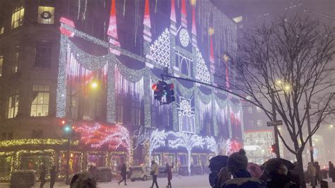 Christmas Light Show at Saks Fifth Avenue in New York City - Jmurworld