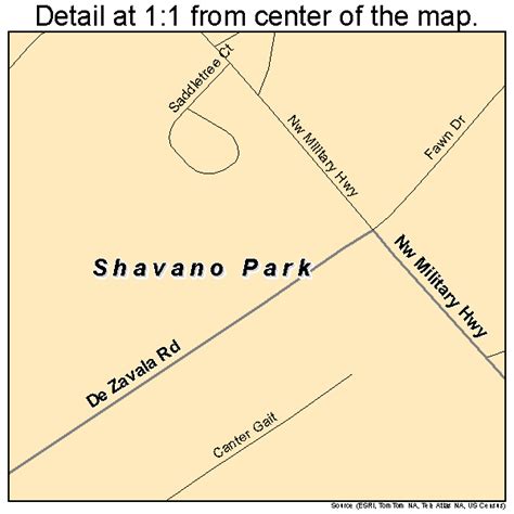 Shavano Park Texas Street Map 4867268