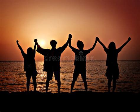 Four Friends stock photo. Image of sunset, sunrise, ocean - 31300272