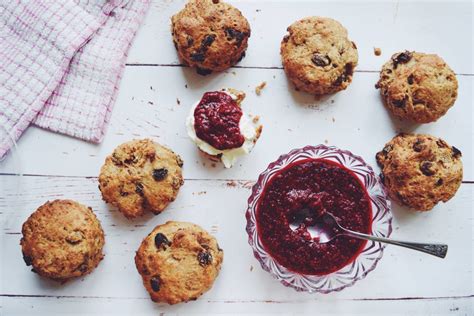 Spelt sultana scones & raspberry chia jam | Vegan Food & Living