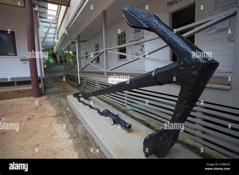 Adamstown, Pitcairn Island. The HMS Bounty anchor, from the 1787 ...