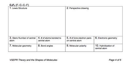 Solved C2F2 (F-C-C-F) 1. Lewis Structure 2. Perspective | Chegg.com