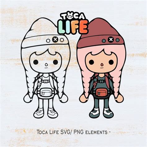 SVG PNG Toca Life World,Girl Toca Life PNG,Toca Boca Life Clipart,Transparent Background,Instant ...