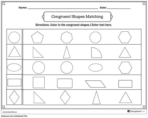 Congruent Shapes Worksheet With Colorful Shapes, 56% OFF