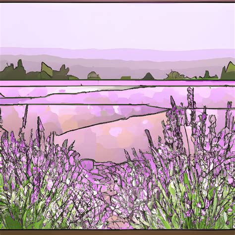 Lavender Field Tiffany Stained Glass Design · Creative Fabrica