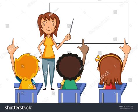 Students Raising Hands Vector Illustration Stock Vector 282207356 - Shutterstock