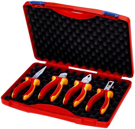 Knipex 00 20 15 “RED” Electric Set 1 VDE 4 Piece VDE Insulated Plier ...