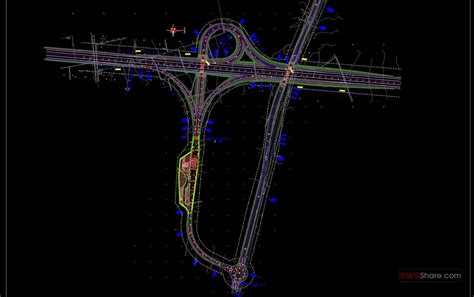 29.Highway Trumpet Interchange Layout Plan Autocad File DWG