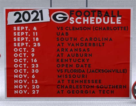 Georgia Football Schedule 2022