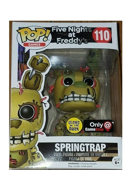 FUNKO POP Springtrap Five Nights at Freddy's Glow IN THE DARK GameStop Excl #110 | Toy ...