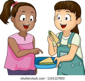 Kids Sharing Food Stock Illustrations, Images & Vectors | Shutterstock