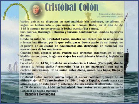 SV: Biografía de Cristóbal Colón