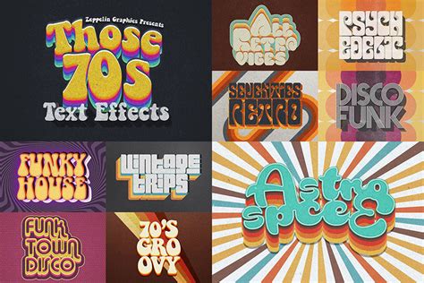 A Look at Graphic Trends That Define the 70s (Retro Fonts, Text Effects ...