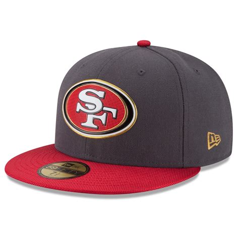 San Francisco 49ers New Era Gold Collection On Field 59FIFTY Fitted Hat - Graphite/Scarlet