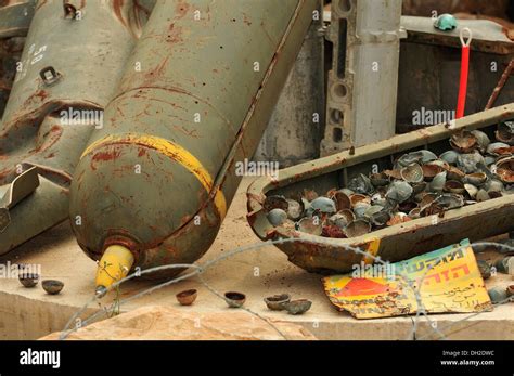 Cluster bombs, or cluster munitions, are a weapons containing Stock Photo, Royalty Free Image ...