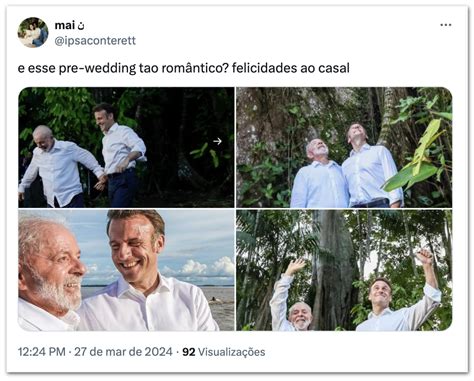 Macron posta meme com Lula e diz que visita “foi um casamento”