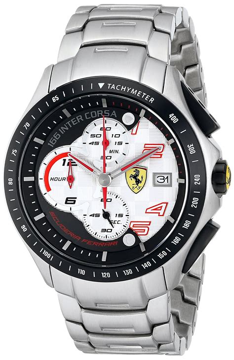 Ferrari Men's 0830085 Race Day Analog Display Quartz Black Watch | White watches for men, Mens ...