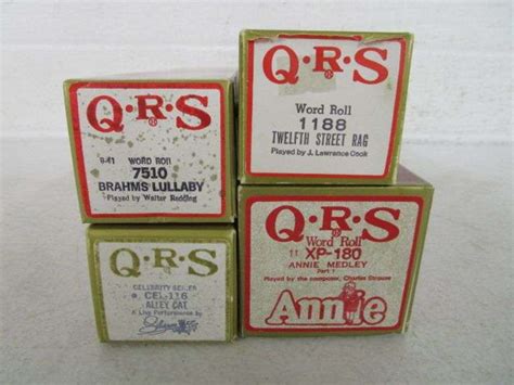 4 - QRS Player Piano Rolls w/Boxes - Oberman Auctions