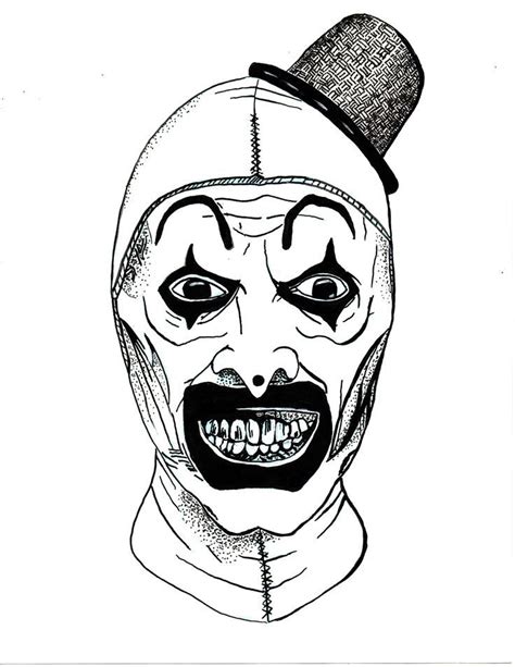 Art the Clown from Terrifier | Horror drawing, Halloween canvas art ...