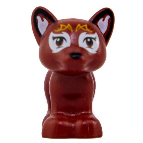 Lego Animal Elves Fox, Black Nose, White around Eyes, Bright Light ...