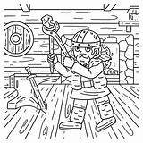 Premium Vector  Viking Working In The forge coloring Page For Kids sketch template