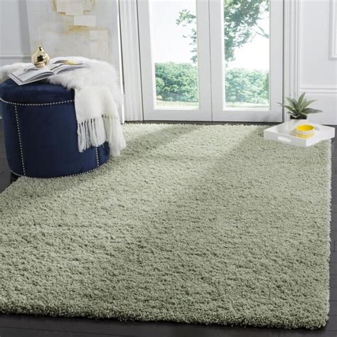 Safavieh Laguna Shag 4 x 6 Light Sage Indoor Solid Area Rug in the Rugs ...