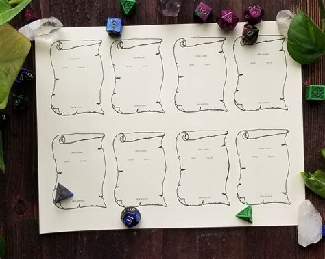 Spell Scroll Cards Printable Fillable PDF Dungeons and - Etsy