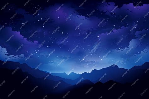 Premium AI Image | a night sky with stars and mountains in the background