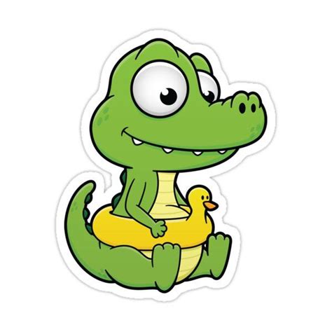 Cute Crocodile Cartoon Character Sticker by toonworld in 2021 ...