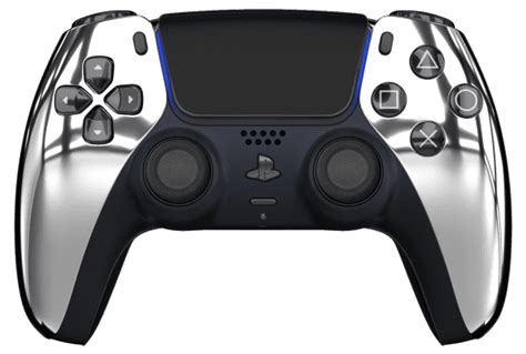 TCP Chrome Silver PS5 Controller with Black Buttons and Back Shell - The Controller People