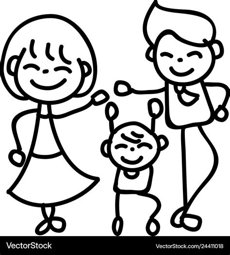 Happy Family Easy Drawing - Dengesizgibisanki