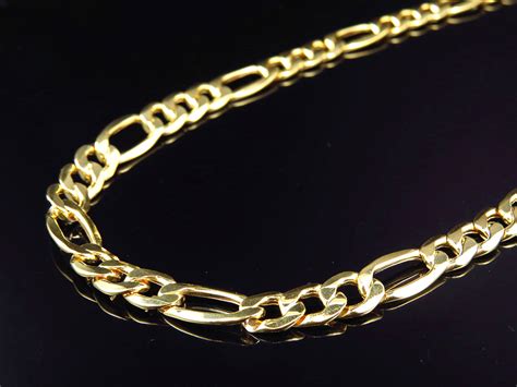 New Mens Genuine 10K Yellow Gold Italian Figaro Link Chain Necklace 9MM 24" | eBay