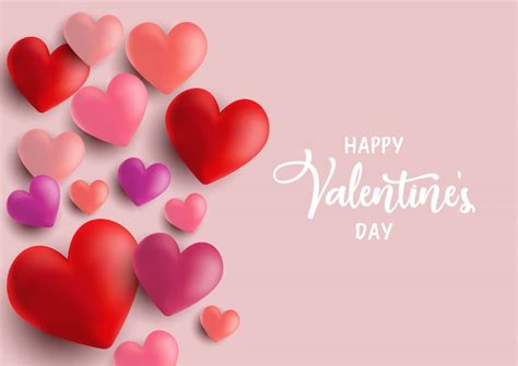 Free Vector | Valentine's day hearts greeting card