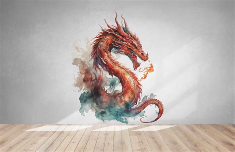 Dragon Wall Decal/ Fantasy Wall Decal/ Chinese Dragon Wall Decal ...