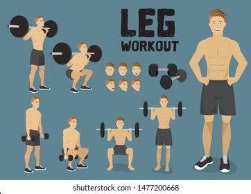 Fitness Man Character Dumbbell Leg Workout Stock Vector (Royalty Free) 1477200668 | Shutterstock