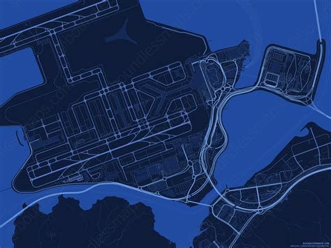 Chek Lap Kok - Dark Blue Vector Map | Boundless Maps