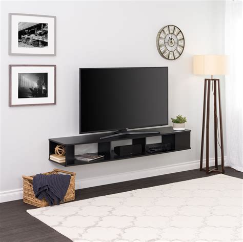 Prepac 70 inch Wide Wall Mounted TV Stand, Black - Walmart.com