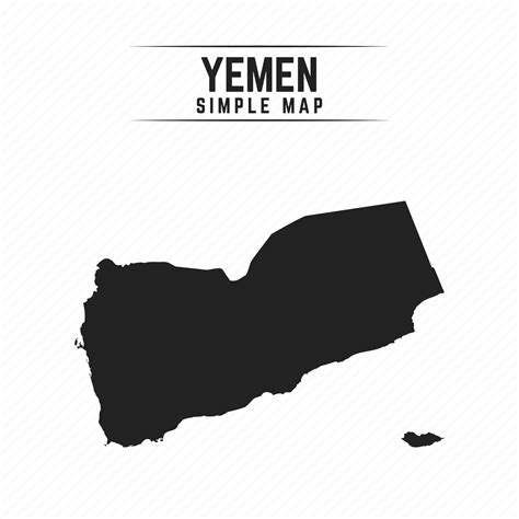 Simple Black Map of Yemen Isolated on White Background 3249543 Vector ...