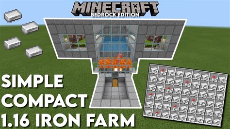 NEW Minecraft Iron Farm Bedrock Edition Minecraft Bedrock Working Iron Farm 1.16 - YouTube