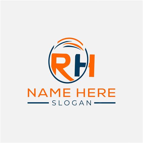 Premium Vector | RH round logo design with white background