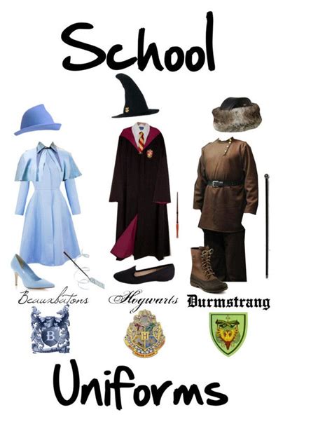 "Beauxbaton, Hogwarts, and Durmstrang School Uniforms" by ...