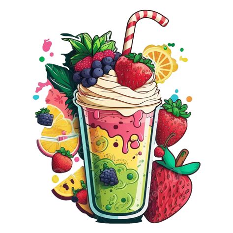 Summer Smoothie Delicious Fruit Colorful Pattern, Summer, Smoothies, Cold Drink PNG Transparent ...