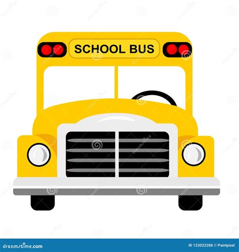 School Bus Front view stock vector. Illustration of education - 123022288