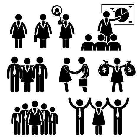 Businesswoman Female CEO Stick Figure Pictogram Icon Cliparts. 349047 ...