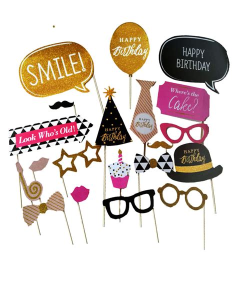 Happy Birthday Photo Booth Prop Assorted - AZ Gift & Trading