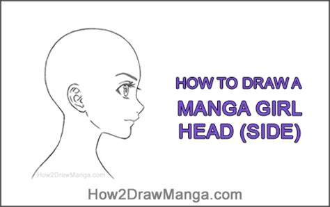 How to Draw a Basic Manga Girl Head (Side View) || Step-by-Step ...