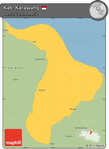 Free Savanna Style Simple Map of Kab. Karawang