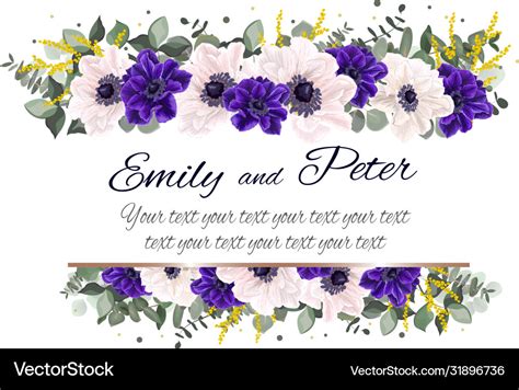 Floral border template for a wedding invitation Vector Image