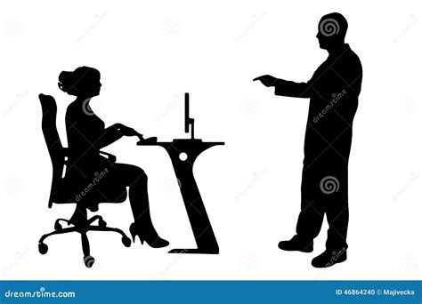 Vector Silhouettes of People in Office. Stock Vector - Illustration of professional, person ...