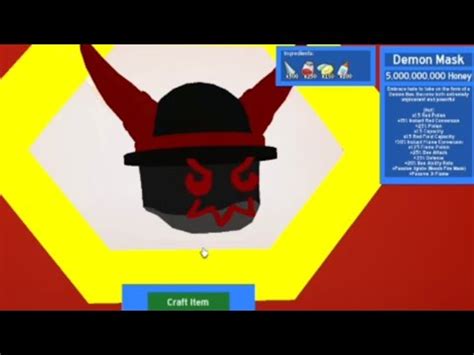 Crafting the Demon Mask | Bee Swarm Simulator - YouTube